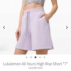 Lululemon Athletica Lavender Dew High Rise Shorts